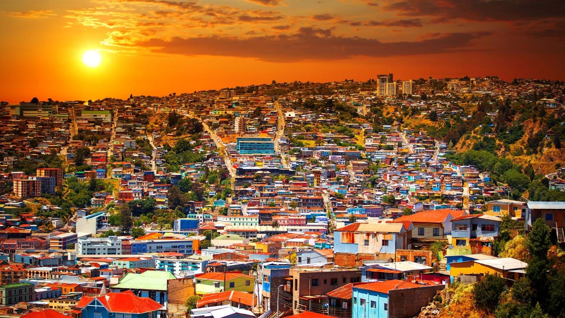 Čile grad slikan sa visine i favela 